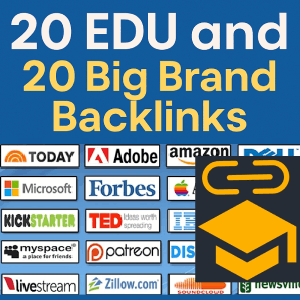 20 EDU and 20 Big Brand Backlinks HIGH DA/DR