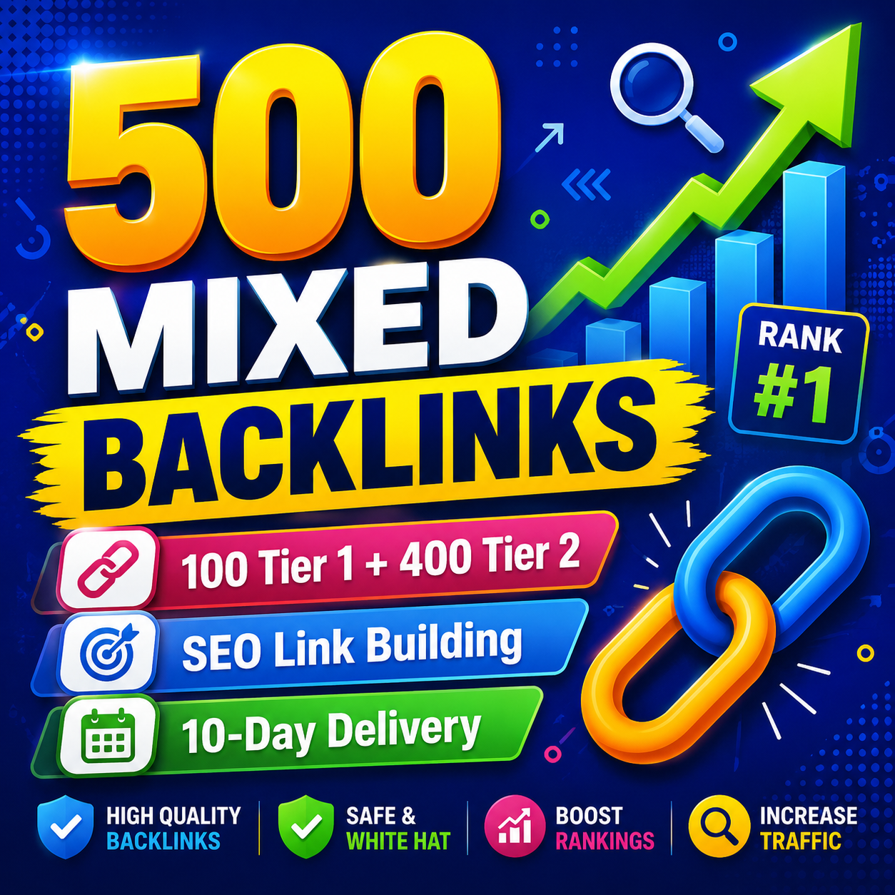 SEO link building service with 500 tier 1 and tier 2 backlinks