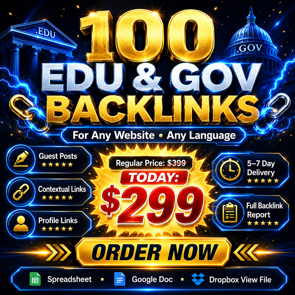 Buy 100 contextual EDU and GOV backlinks from Rankers Kiosk