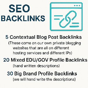 Contextual Website Backlinks with EDU and Big Brand Profile Backlinks