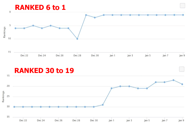 Ranking Results for 5 PBN Backlinks