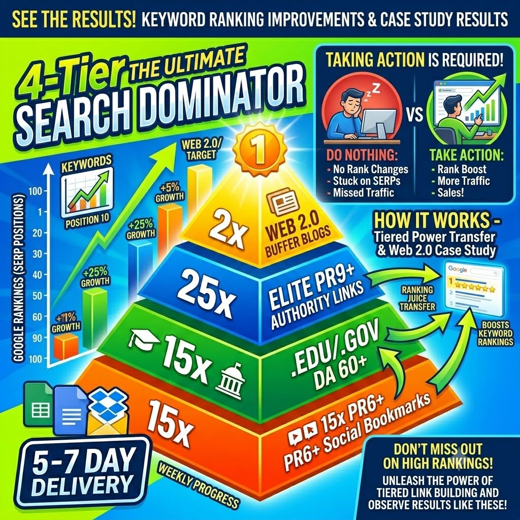 How keyword rankings change with the 4-Tier backlinks service from Rankers Kiosk