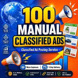 Classified Ad Posting Service – 100 Manual Ads for More Online Exposure