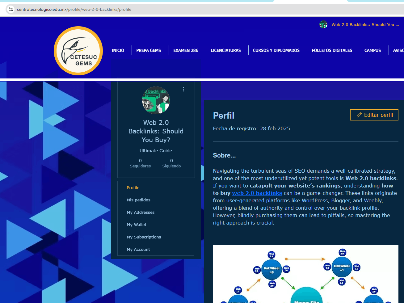 A backlinks on centrotecnologico.edu