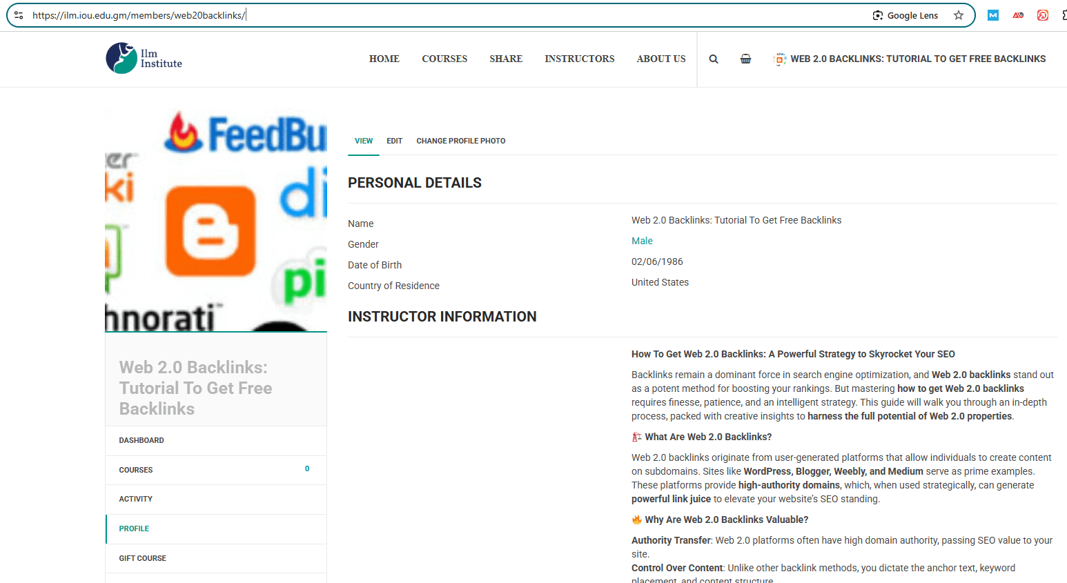 An ilm.iou.edu backlink example