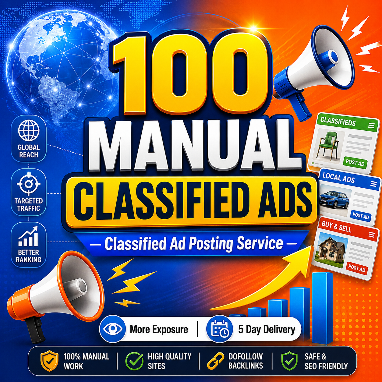 manual classified ads service for website promotion